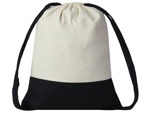 Рюкзак-мешок Cotton из хлопка 170 г, натуральный/черный - рис 3.