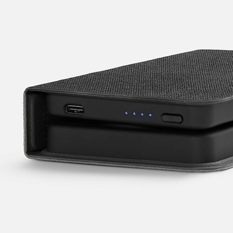 Внешний аккумулятор с беспроводной зарядкой reCover, черный - рис 7.