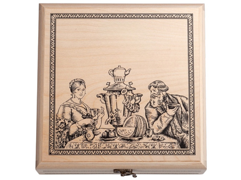 Подарочный набор с пакетированным чаем в деревянной шкатулке без лого - рис 2.