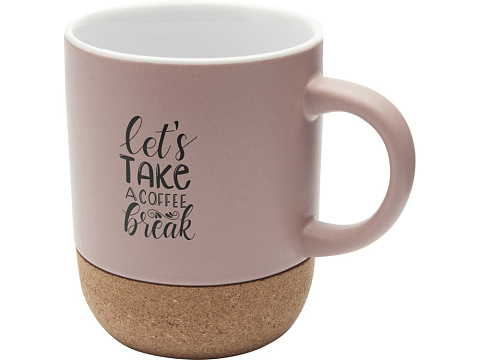 Billie керамическая кружка объемом 300 мл с пробковыми деталями и матовой отделкой, пыльно-розовый - рис 4.