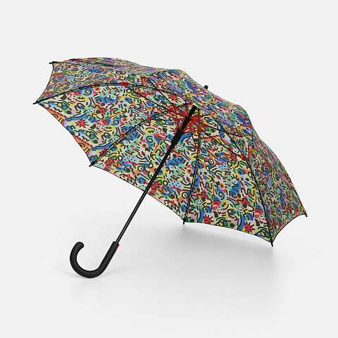 Зонт-трость Undercolor с полной запечаткой на заказ, с красными спицами - рис 2.