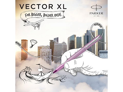 Ручка-роллер Parker Vector  XL Lilac CT, цвет чернил black, стержень: F, в подарочной упаковке. - рис 17.