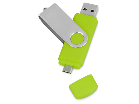 USB/micro USB-флешка 2.0 на 16 Гб Квебек OTG, зеленое яблоко