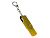 USB-флешка на 16 Гб 2 в 1 поворотный механизм, c дополнительным разъемом Type-C с одноцветным металлическим клипом, желтый - миниатюра