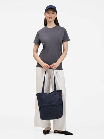 Сумка для покупок Denimate, темно-синяя - рис 6.