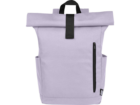 Рюкзак Байрон 15,6 объемом 18 л со скручиваемым верхом, изготовленный из переработанного ПЭТ по стандарту GRS, лиловый - рис 2.