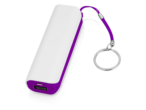 Портативное зарядное устройство (power bank) Basis, 2000 mAh, белый/фиолетовый