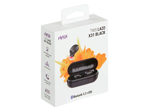 Наушники HIPER TWS Lazo X31 Black (HTW-LX31) Bluetooth 5.3 гарнитура, Черный (Р) - рис 5.