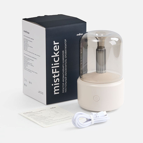 Увлажнитель-ароматизатор с подсветкой mistFlicker, молочно-белый - рис 6.