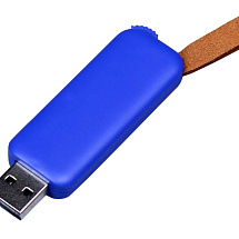 USB-флешка промо на 8 Гб прямоугольной формы, выдвижной механизм, синий