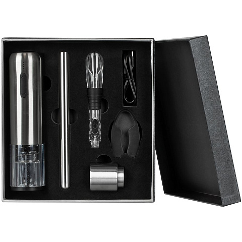 Винный набор Veritas, черный с серебристым - рис 2.