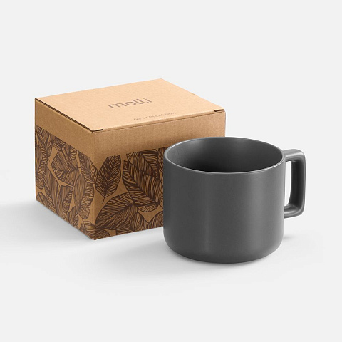 Чашка Jumbo в коробке матовая, темно-серая - рис 2.