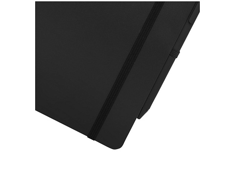 Блокнот Thalaasa формата А5 в твердой обложке из океанического пластика с шариковой ручкой - сплошной черный - рис 5.