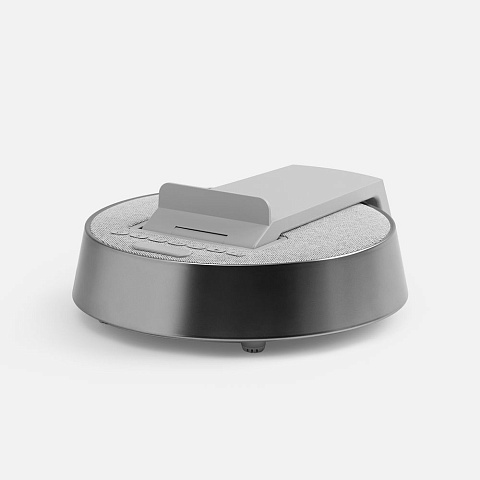 Bluetooth-колонка с беспроводной зарядкой и часами netEnergy, серая - рис 8.