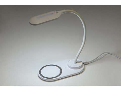 Настольный светильник с беспроводной зарядкой Flamp, белый - рис 3.