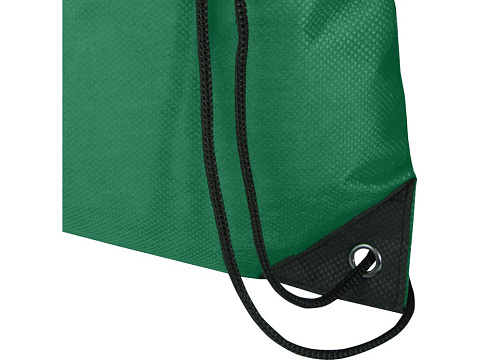 Рюкзак-мешок  на шнурке Evergreen из переработанного нетканого материала, зеленый - рис 4.