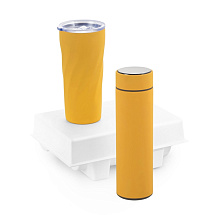 Подарочный набор FAMILY с термосом и термокружкой, желтый